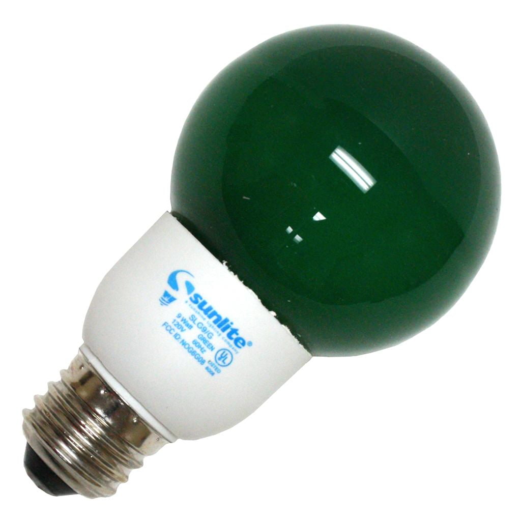 Sunlite 05660 - SLG9/G GREEN 9W G21 GLOBE CFL MED BASE #05660 8000HR Colored Compact Fluorescent Light Bulb