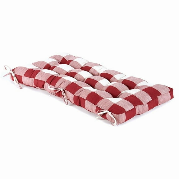 Buffalo Check Bench Cushions - Red