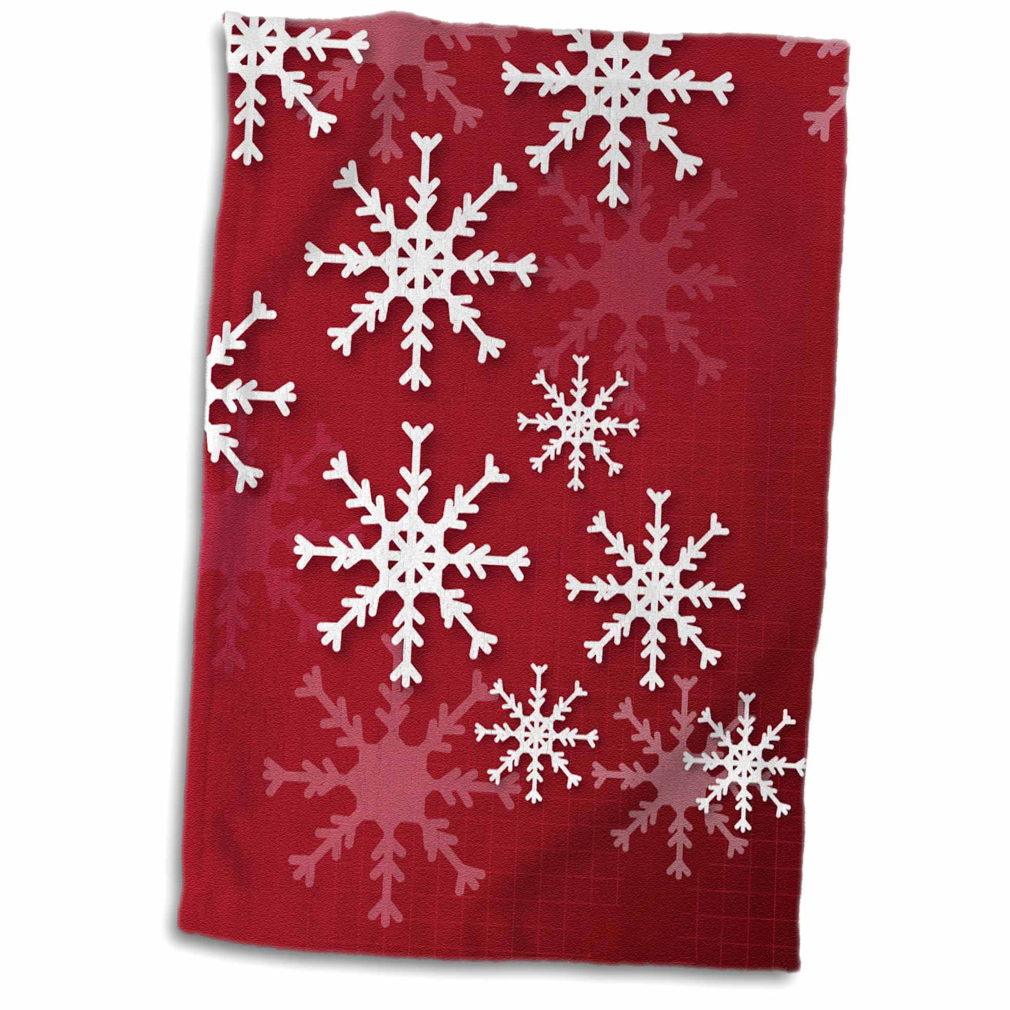 3dRose Pretty White Snowflakes Against A Red Graph Background Towel 15 x 22 3dRose Pretty White Snowflakes Against A Red Graph Background Towel 15 x 22