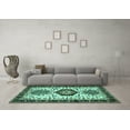 thumbnail image 3 of Ahgly Company Indoor Rectangle Persian Turquoise Blue Traditional Area Rugs, 8' x 10', 3 of 4