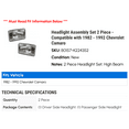 thumbnail image 2 of Headlight Assembly Set 2 Piece - Compatible with 1982 - 1992 Chevy Camaro 1983 1984 1985 1986 1987 1988 1989 1990 1991, 2 of 2