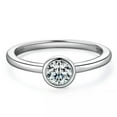 thumbnail image 4 of K-KED Bezel Setting 0.5ct Round Moissanite Ring Women Sterling Silver Solitaire Rings, 4 of 9