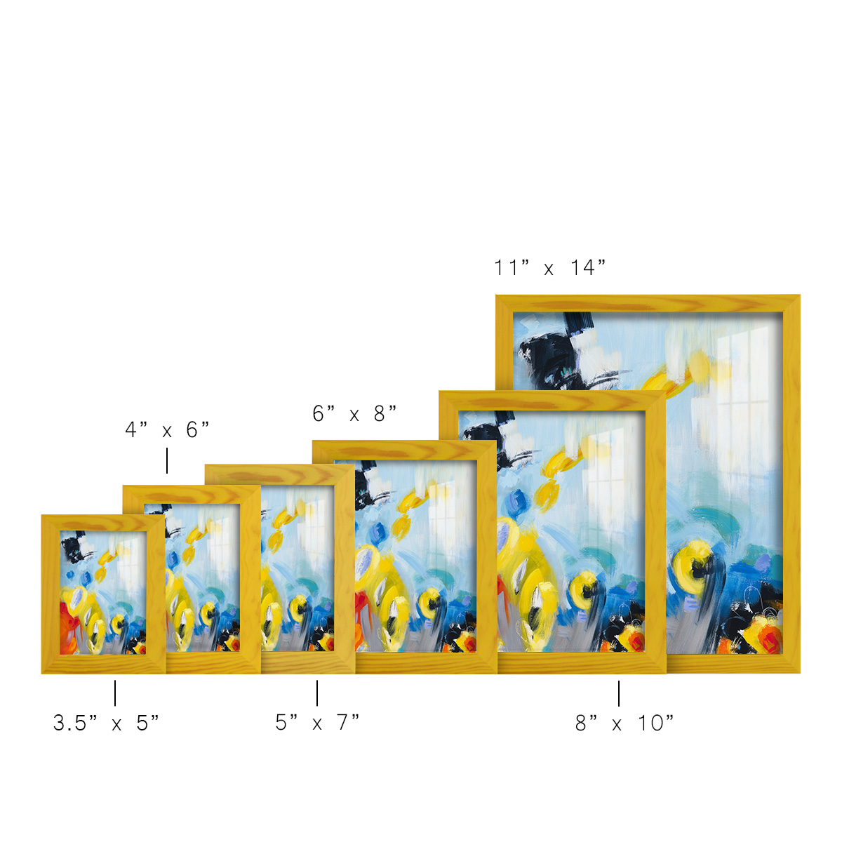 In the Loop III -Framed Print w/glass-Sunflower Yellow