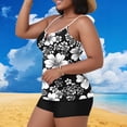 thumbnail image 2 of FAHXNVB Plus Size Tankini Swimsuit for Women Two Piece High Waist Bathing Suit with Built in Bras Sleevleess V Neck Tankini Top with Shorts,XXXL,Black 2, 2 of 5