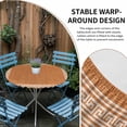 thumbnail image 4 of Orange Geometric Round Fitted Tablecloth with Elastic Edge, Waterproof Table Cloth Table Cover for 36"-44" Tables, White Greek Key Design Burlap Modern Art Tablecloths for Dining Picnic Outdoor, 4 of 9