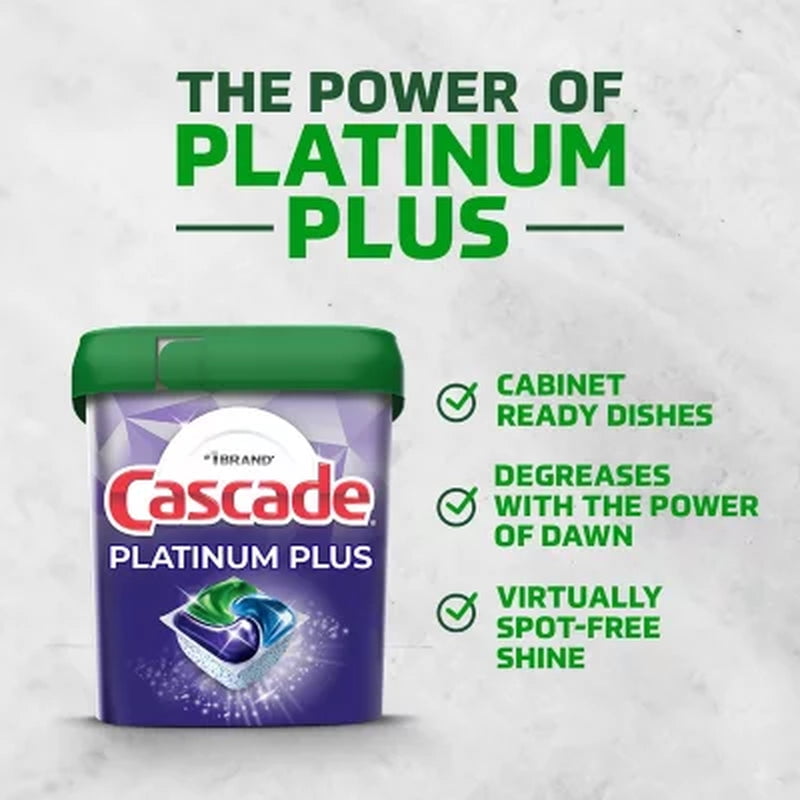 Cascade Platinum Plus Dishwasher Detergent Action Pacs, Fresh scent, 81 ct.