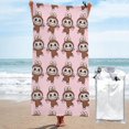 thumbnail image 1 of Toalla de playa Labubu, suave, de secado rápido, resistente a la arena, para natación, piscina, yoga, gimnasio, camping, toallas de baño ligeras, regalo para niños, niñas, niños y adultos, 31,5 x 63, 1 of 8