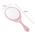 thumbnail image 2 of JUNWELL Miroir à Main Vintage Miroir à Main Embossé avec Poignée pour Femmes et Filles Rose, 2 of 5