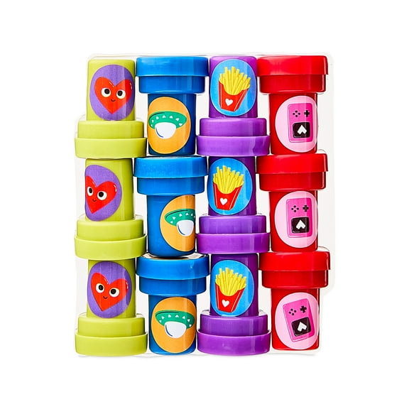 Self Inking Stamper Party Favors, Multicolor, 12 Count, Valentine's Day by Way To Celebrate