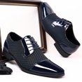 thumbnail image 6 of Tawop Dress Shoes for Men Faux Leather Casual Comfy Fashion Pointy Toe Blue Size:6.5, 6 of 9