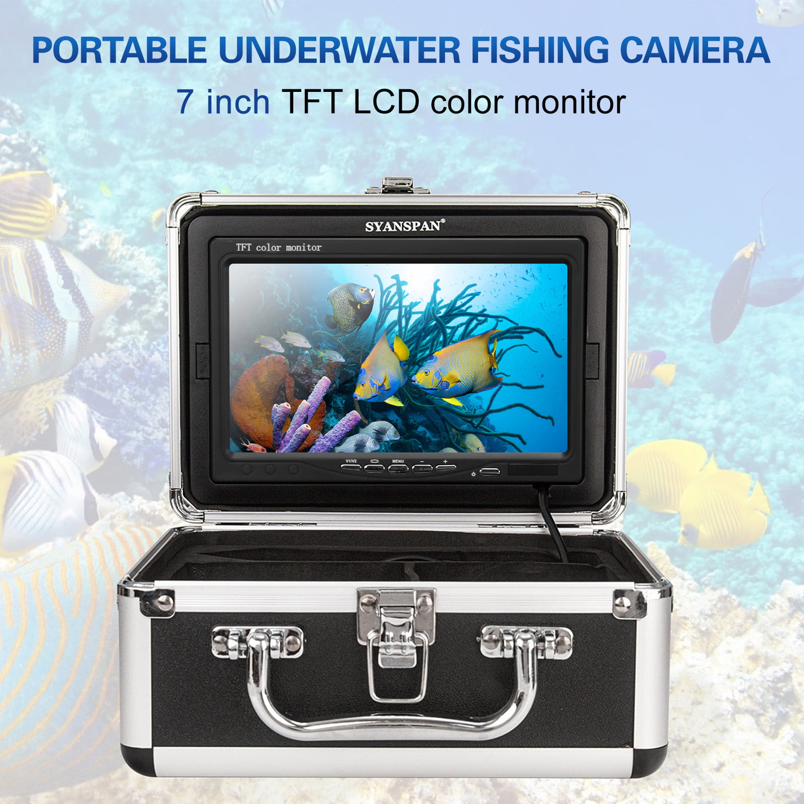 SYANSPAN 7 Inch 1200TVL Underwater Fishing Camera Fish Finder 12