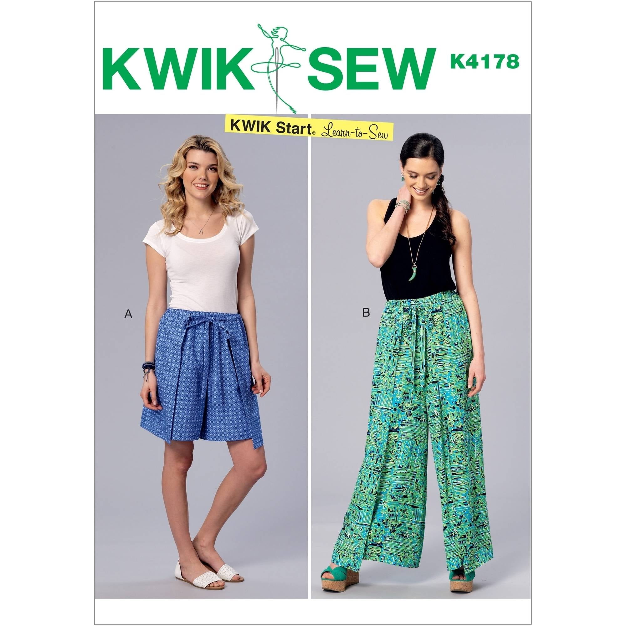 Misses' Wrap Shorts and Pants, XS, S, MLXL