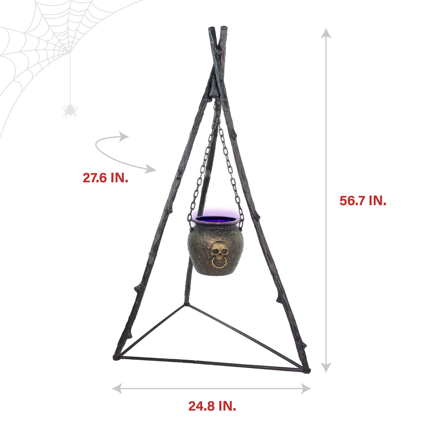 Haunted Hill Farm 4.7 ft Touch-Activated Animated Witch Cauldron Halloween Accessory, HHCAULDRON-1FLSA