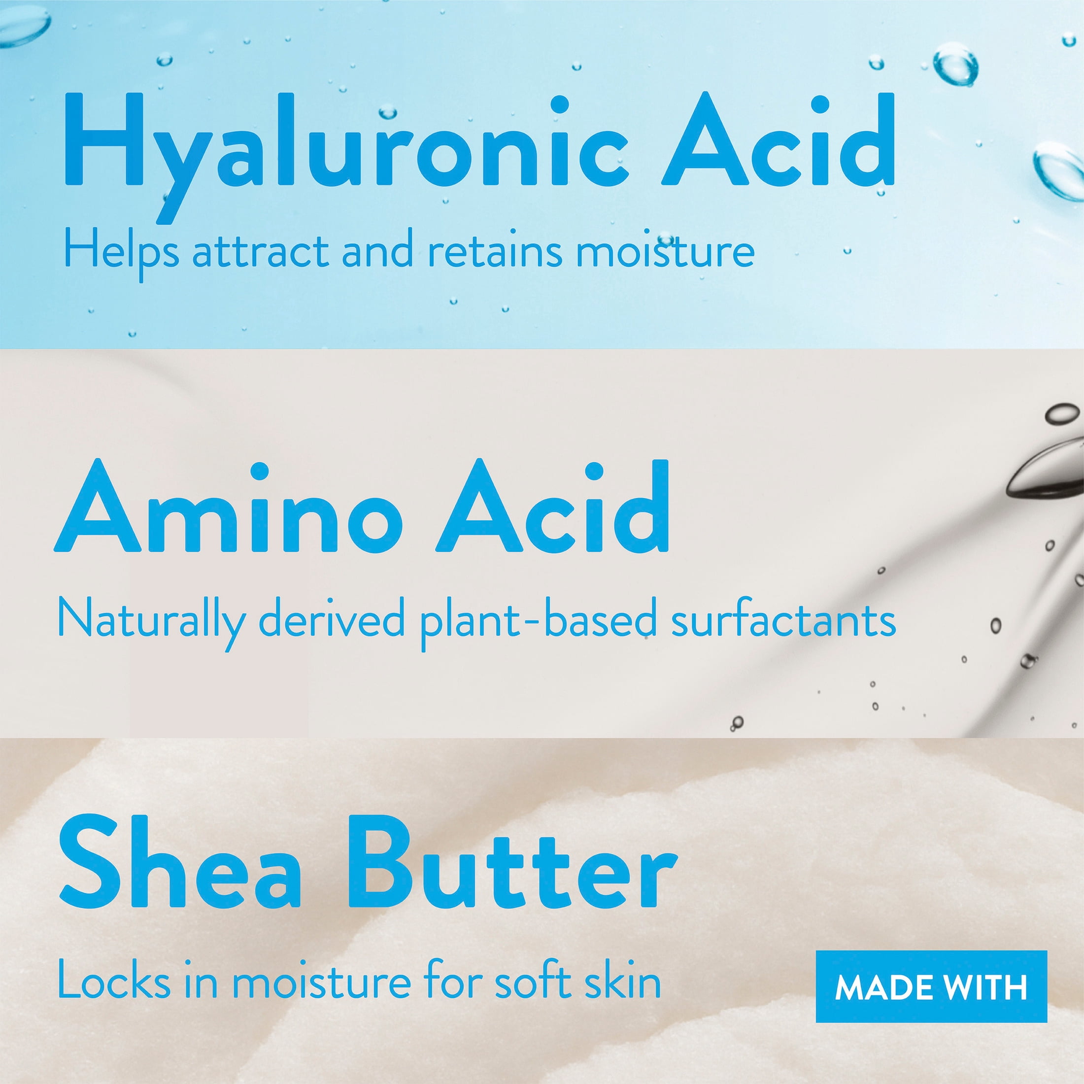 Native Hydrating Face Wash for Dry Skin, Sulfate Free, with Hyaluronic Acid and Shea Butter, Dermatologist Tested, 12.5 fl oz