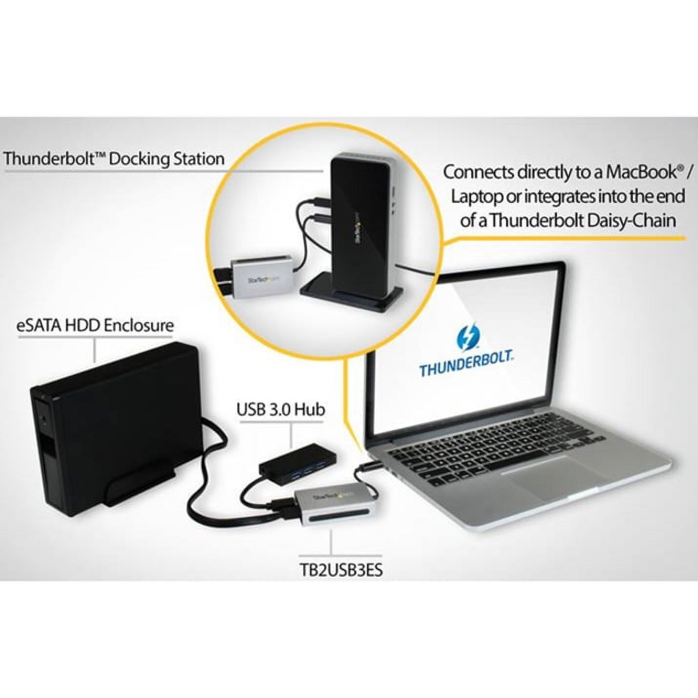 Thunderbolt to eSATA plus USB Adapter