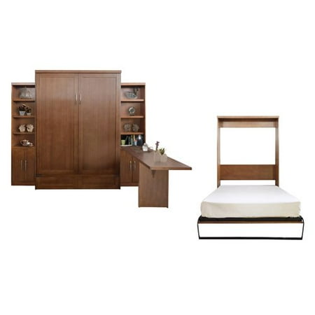 Brayden Studio Quinn Queen Murphy Bed With 2 Door Bookcases And Desk Brayden Studio Quinn Queen Murphy Bed With 2 Door Bookcases And Desk