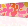 thumbnail image 2 of Pink Desk Mat Mouse Pad,Abstract Mouse Pad XL Cute Desk Pad Keyboard Mat,Desk Accessories for Women Office Decor, Extended Mousepad Non-Slip Rubber Base with Stitched Edges(31.5x11.8 in), 2 of 6