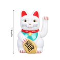 thumbnail image 6 of NFTIGB Lucky Fortune Cat with Waving Arm 7 Inch / 17.8 cm Plastic Battery Operated Wealth Welcoming Figurine for Home Hotel Office Housewarming Gift White, 6 of 9