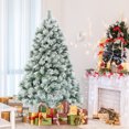 thumbnail image 1 of Costway 180 cm Árbol de Navidad Artificial Nevado Árbol Decoración Festiva con Bisagras y Base de Metal Agujas de Pino de Borra, 1 of 7