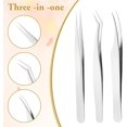 thumbnail image 4 of Pieces High Precision Stainless Steel Straight Tip Tweezers Curved Tip Tweezers Professional False Eyelash Tweezers Set Eyelash Tweezers for Eyelash Extension Supplements, 4 of 5
