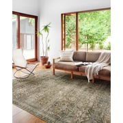 Loloi II Layla LAY-13 Printed Antique / Moss Oriental Area Rug 2'-6 x 12'-0