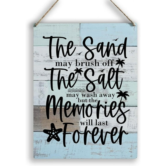 8x10 Inch Beach Quote Wooden Rustic Signs Home Wall Decor, Country Summer Beach Wood Sign Plaque Hanging Sign Home Outdoor Decor