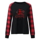 thumbnail image 5 of Ichuanyi liquidación de moda mujer mosaico navidad navidad cubeta de manga larga camiseta imprimir otoño blusa tops ICHUANYI WER202308240209, 5 of 5