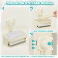 thumbnail image 3 of Uxcell 1Pcs Soporte de Jabón con Ventosa, Soporte para Jabón de Doble Barra Montado en la Pared, Sin Perforación, Soporte para Esponja para Baño y Cocina, Blanco, 3 of 7