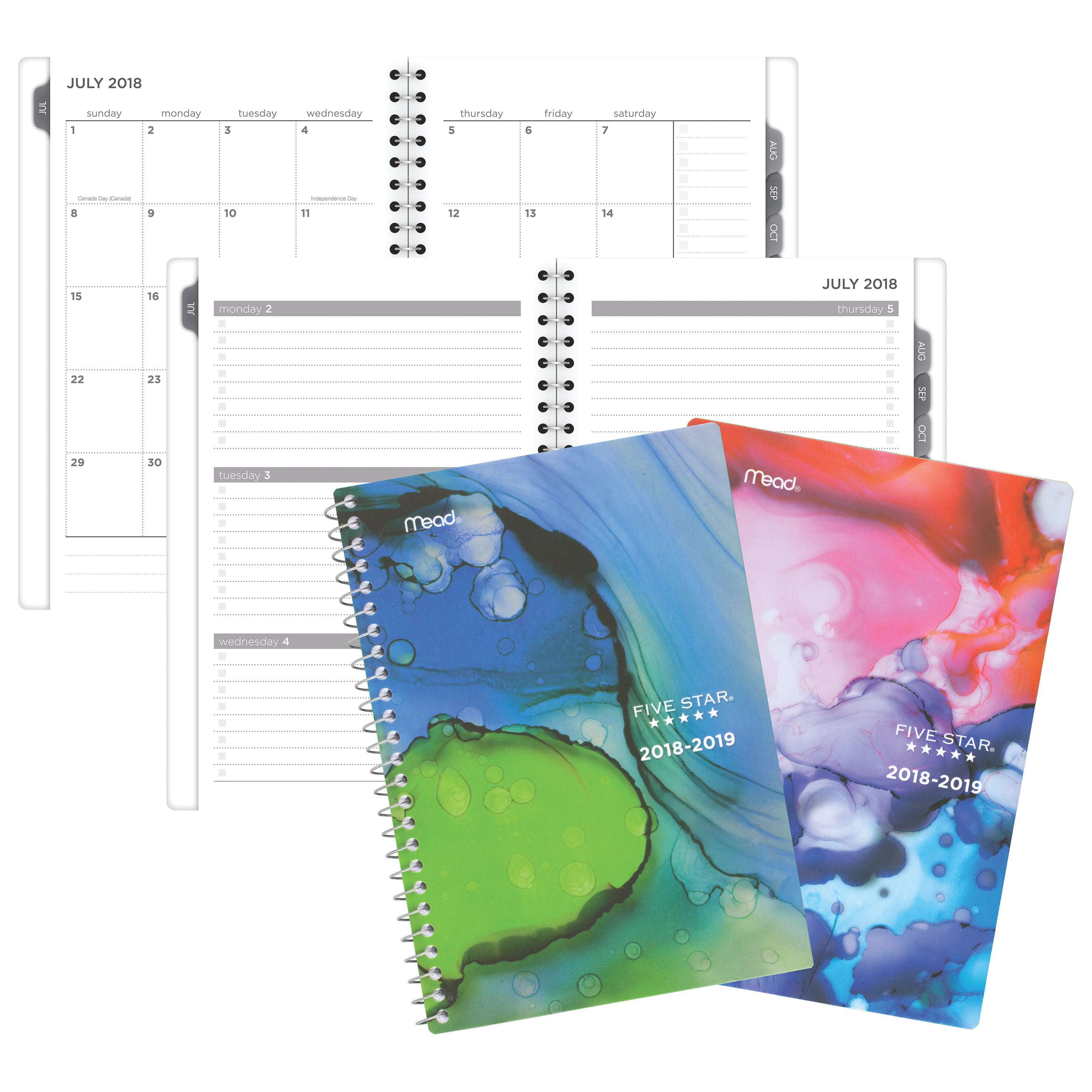 Five Star Student 2018-2019 Academic Year Weekly & Monthly Planner 5-1/2 Small 