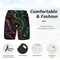 thumbnail image 3 of Naloa Rainbow Glitter Print Men Swim Trunks with Compression Liner ,Board Shorts,Men's Swim Shorts with Drawstring and Elastic Waistband-3X-Large, 3 of 6