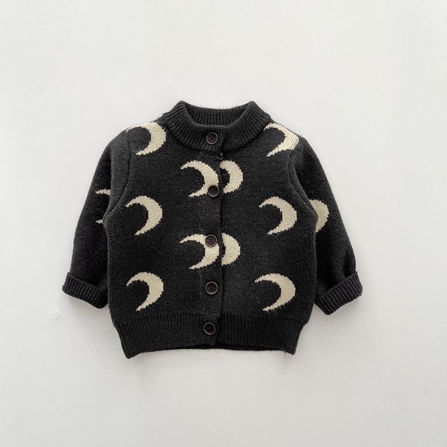 Spring Autumn Baby Knitted Jumpsuit Korean Baby Clothes Boy Infant Moon Jacquard Romper Girl Toddler Onesie Optional Sweater
