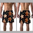 thumbnail image 3 of luoweisi Men's Beach Shorts Quick Dry Swim Trunks with Mesh Lining Christmas Gingerbread Man L, 3 of 5