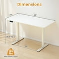 thumbnail image 3 of Costway 48" x 24" Electric Standing Desk with LED Display 2 Memory Height Settings for Home White, 3 of 9