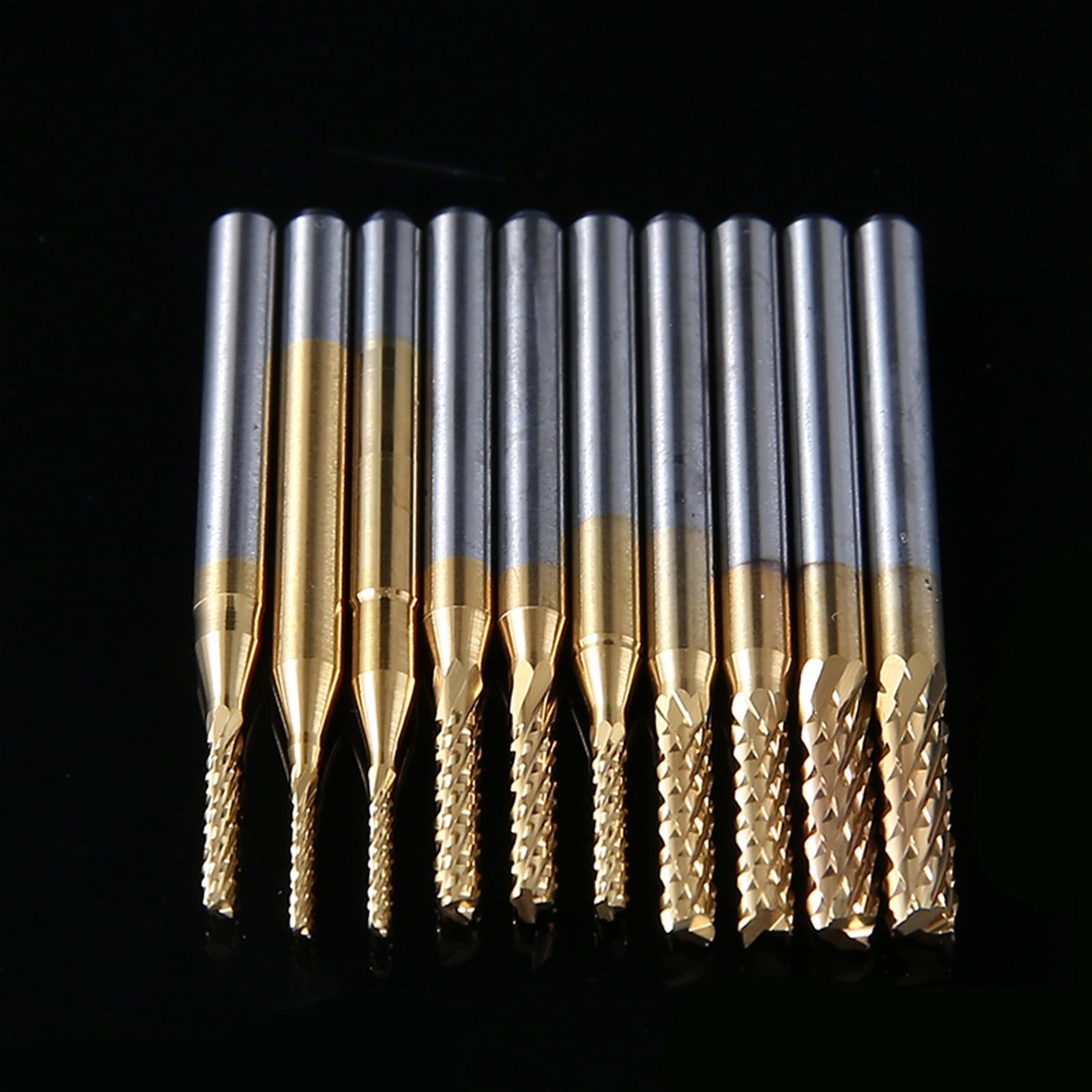 10pcs End Mill Drill Bit Set 1mm-3mm CNC Milling Bits 3.175mm Shank PCB Milling Cutter for Metal Milling Carbide End Mills