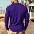 thumbnail image 5 of Fabrcox Men's Long Sleeve Shirt Crew Neck Mens Undershirt Casual Lightweight Athletic Mens Big and Tall Shirt with Chest Pocket Purple S, 5 of 8