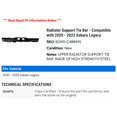 thumbnail image 2 of Radiator Support Tie Bar - Compatible with 2020 - 2022 Subaru Legacy 2021, 2 of 2