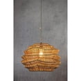 thumbnail image 2 of ELE Light & Decor Cone Rattan Pendant Light with Herringbone Weave in Brown, 2 of 14