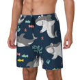 thumbnail image 1 of Fotbe Friendly Smiling Sharks Traje de Baño para Hombre – Shorts de Natación de Secado Rápido con Forro y Bolsillos-XX-Large, 1 of 6