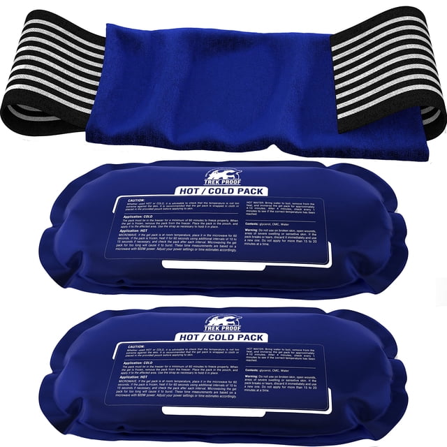Juego de bolsas de hielo TrekProof, reutilizable, gel para terapia de frío y calor