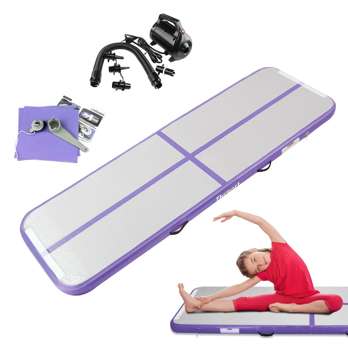 FBSPORT Air Tumble Track Inflatable Gymnastics Mat 10ft Gymnastics