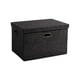 thumbnail image 2 of Caja de almacenamiento plegable con tapa | Cesta organizadora plegable de mezcla de lino y algodón | 37,5 x 26,5 x 26,5 cm | Para organizar el hogar, el dormitorio, el armario o el vestidor, 2 of 6