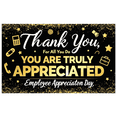 thumbnail image 6 of LUUFILx Black Background Banner with Gold Glitter Elements Thank You Message Employee Appreciation Day, 6 of 8