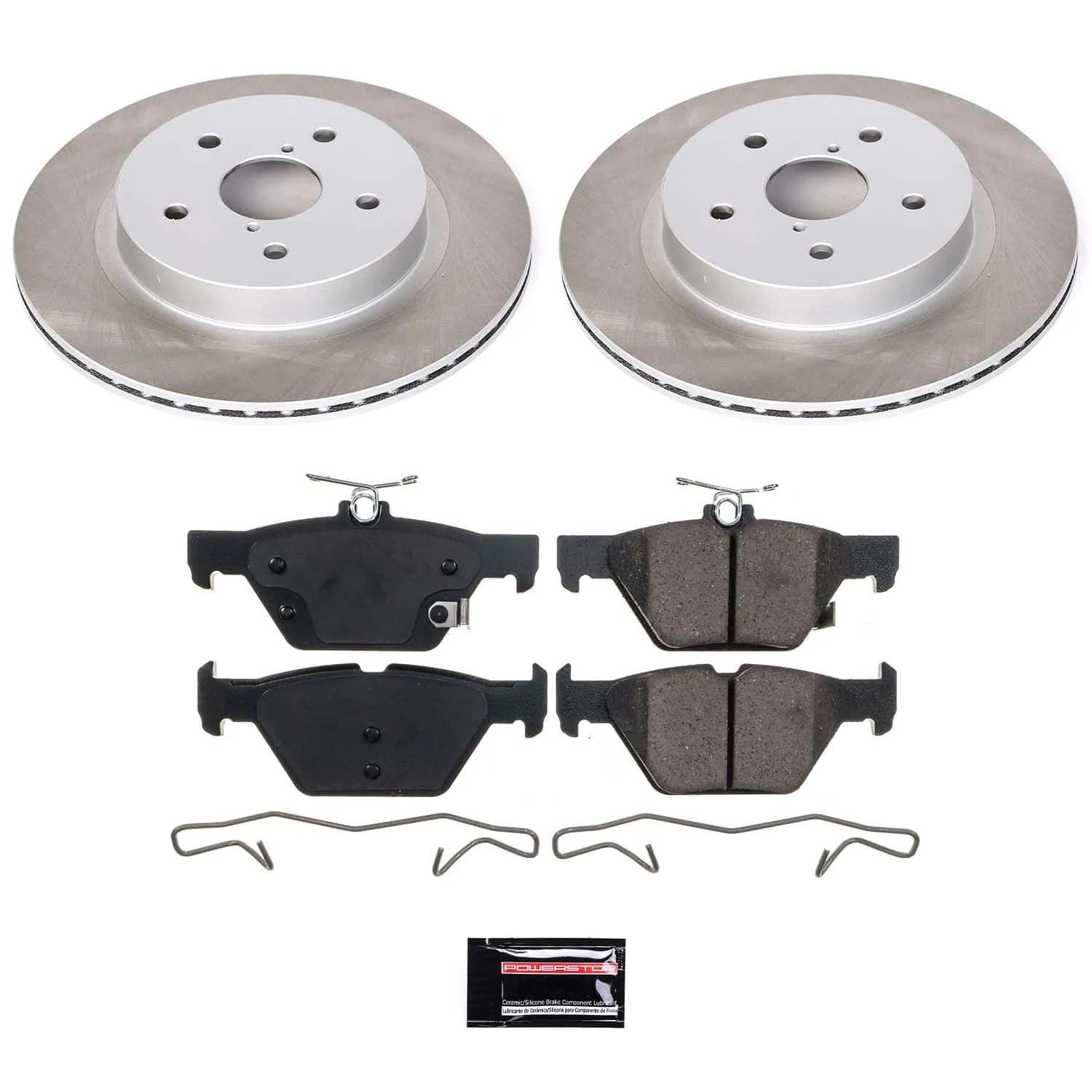 PowerStop Rear Semi-Coated Rotor and Low-Dust Ceramic Brake Pad Kit SC7039