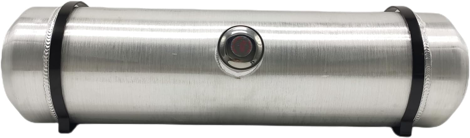 JSD AUTO PARTS 6.25 Gallons 8 x30 Spun Aluminum Gas Tank / Fuel Tank 1/4 NPT Outlet Center Fill