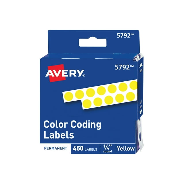 Avery - Étiquette Autocollante Codée par Couleur - Jaune (Lot de 450)