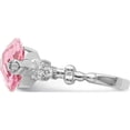 thumbnail image 4 of Sterling Silver Pink And Clear Cz Ring (Size 8) Made In China qr1398-8, 4 of 5