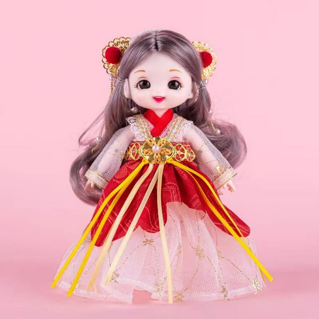Muñeca Oriental Decorativa Ganfancp Muñeca China Antigua 6.69 Pulgadas con Hermosos Accesorios para El Pelo