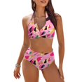 thumbnail image 2 of YDLCAFD Easter Women's Fresh Printed Quick Drying Strap Bikini Split Swimsuit, 2 of 7