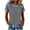 Gray, variant on Tops for Women Trendy Color Block Waffle Knit Short Sleeve Blouses Beach Vacation Work Basic Tees Casual Loose Fit Summer Shirts S-3XL