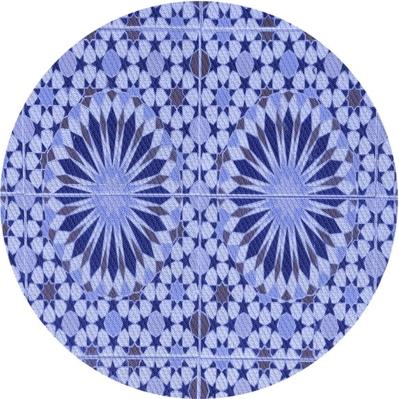 Ahgly Company Indoor Square Patterned Jeans Blue Area Rugs, 3' Square